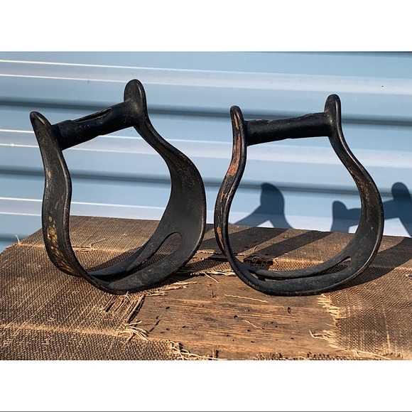 Antique Other - Antique Cast Iron Stirrups 19th Century Equestrian